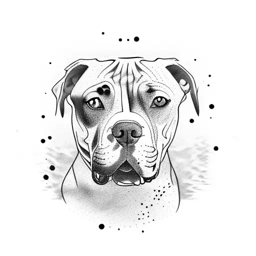 Dog pit bull  tattoo design idea
