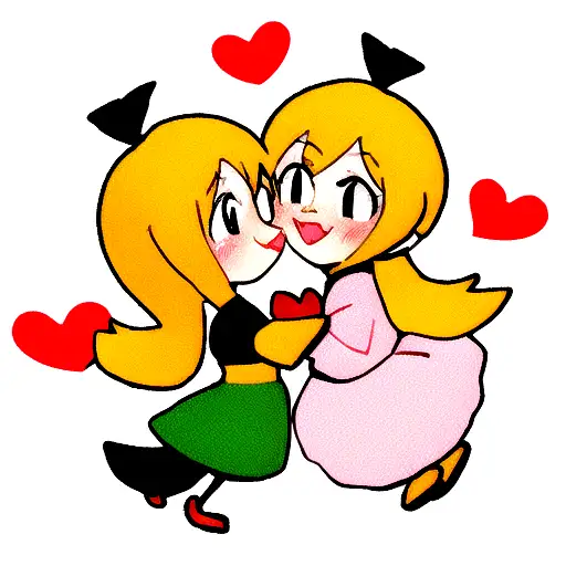 duck couple kiss heart tattoo design idea