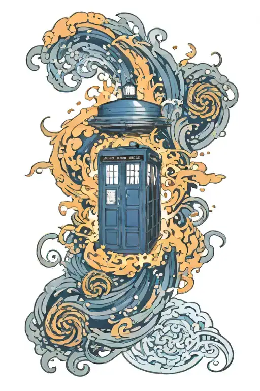 Tardis disappearing vortex tattoo design idea