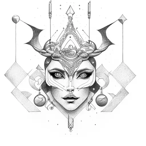 libra goddess tattoo design idea