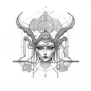 libra goddess tattoo design idea