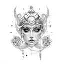 libra goddess tattoo design idea