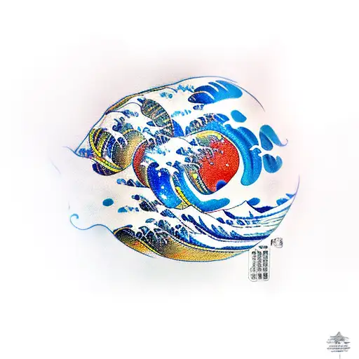 the great wave, uss ingrham, chinese dragon, merlion tattoo design idea