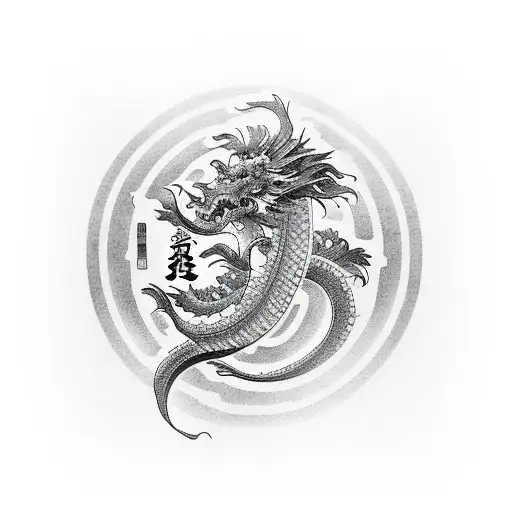 the great wave, uss ingraham, chinese dragon, rising sun,  merlion tattoo design idea
