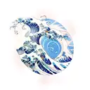 the great wave, uss ingraham, chinese dragon, rising sun,  merlion tattoo design idea