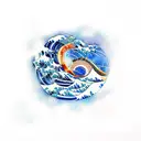 the great wave, uss ingraham, chinese dragon, rising sun,  merlion tattoo design idea