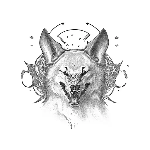 dad and children tattoo design idea