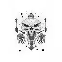 dad and children tattoo design idea