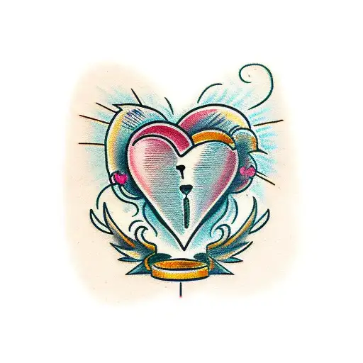 Heart human tattoo design idea