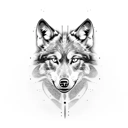 black wolf tattoo design idea