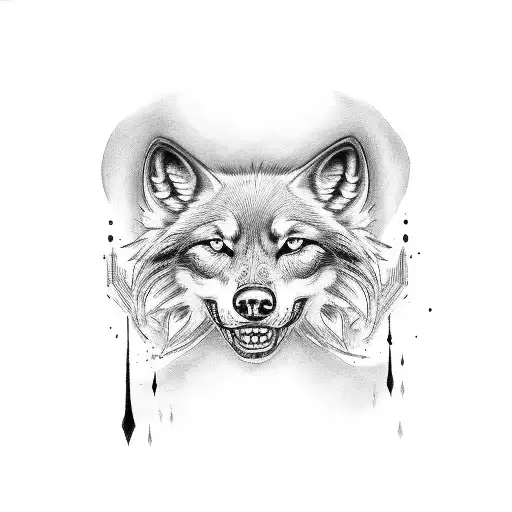 black wolf Harley Quinn tattoo design idea