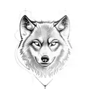 black wolf tattoo design idea