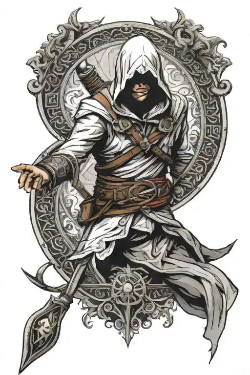 assasins creed, ying yang symbol, puerto rico tattoo design idea
