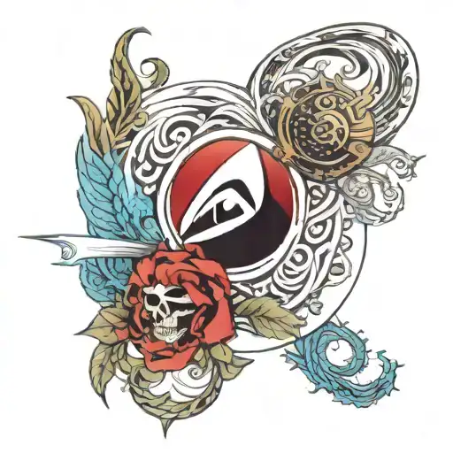 assasins creed, ying yang symbol, puerto rico made tattoo design idea