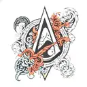 assasins creed, ying yang symbol, puerto rico made tattoo design idea