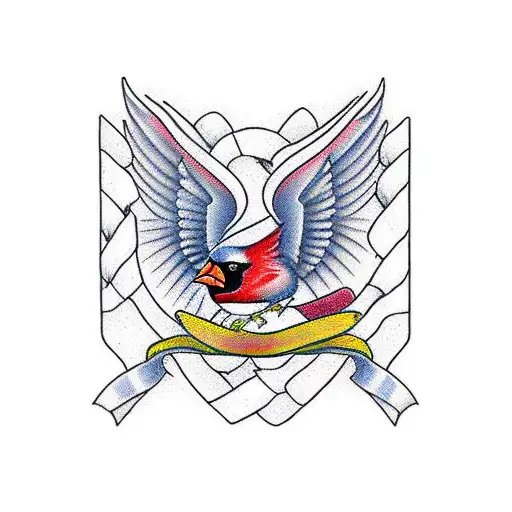 Cardinal, miscarriage ribbon, pancreatic cancer ribbon, thin red line, pie symbole tattoo design idea