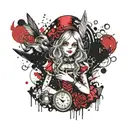 Alice in wonderland tattoo design idea