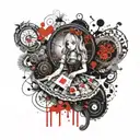 Alice in wonderland tattoo design idea