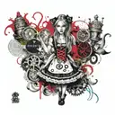 Alice in wonderland tattoo design idea