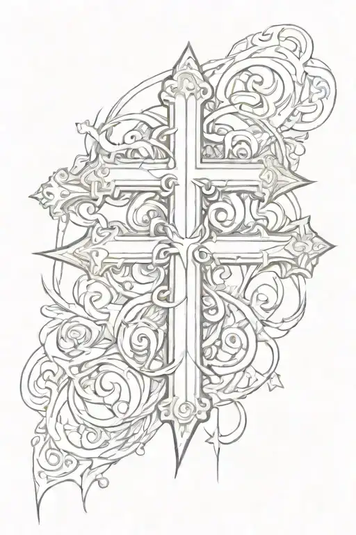 a Cross tattoo as 3 nails  tattoo design idea