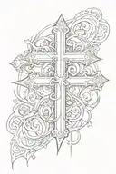 a Cross tattoo as 3 nails  tattoo design idea