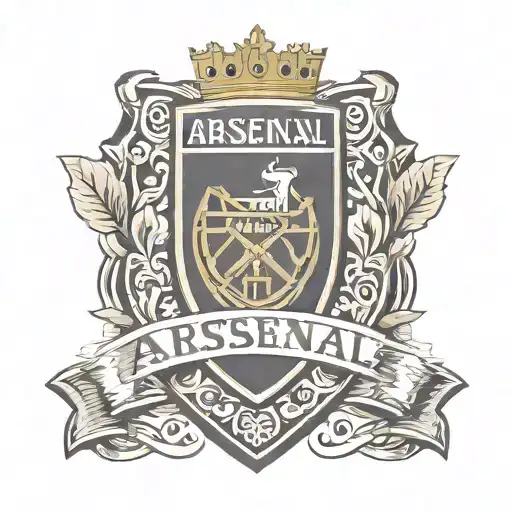 arsenal 125th anniversary crest with victoria concordia crescit underneath tattoo design idea