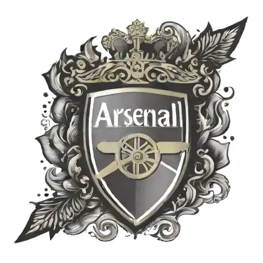 arsenal 125th anniversary crest with victoria concordia crescit underneath and something from thierry henry tattoo design idea