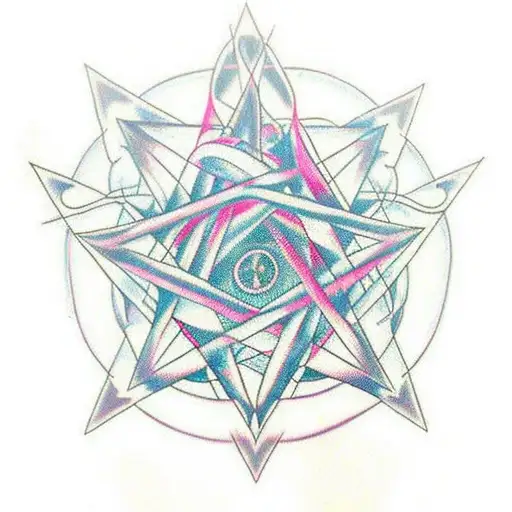 I want to add something around the heartagram to make it look less like a pentagram of possible. Ideally it will look le tattoo design idea