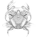 Fish With crab linwork  tattoo design idea