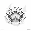 Fish With crab linwork  tattoo design idea