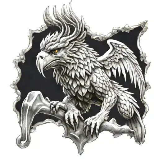 Griffin with ice tattoo design idea