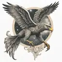 Griffin and astronomy tattoo design idea