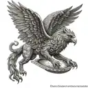 Griffin and astronomy tattoo design idea