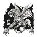 Griffin with ice tattoo design idea