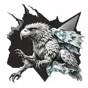 Griffin with ice tattoo design idea