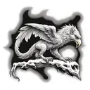 Griffin with ice tattoo design idea