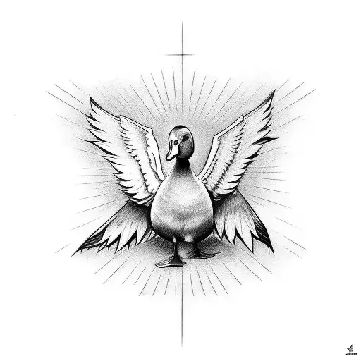 hunt duck tattoo design idea