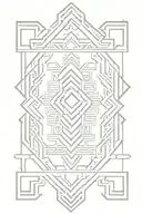 symmetrical tribal pattern tattoo design idea
