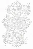 symmetrical tribal pattern tattoo design idea