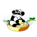 panda with bamboo tattoo design idea