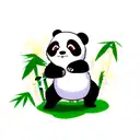 panda with bamboo tattoo design idea