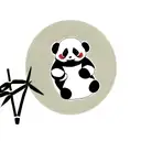 panda with bamboo tattoo design idea