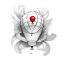 scene with red balloon tattoo design idea