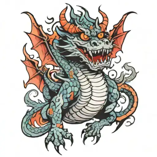 demon dragon tattoo design idea