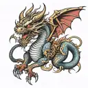 demon dragon tattoo design idea