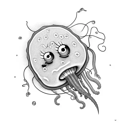 spongebob jellyfish tattoo design idea