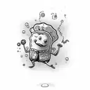 spongebob jellyfish blowing bubbles saying living like larry tattoo design idea