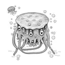 spongebob jellyfish blowing bubbles saying living like larry tattoo design idea