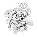 spongebob jellyfish tattoo design idea