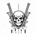 Skeleton with AK-47  tattoo design idea